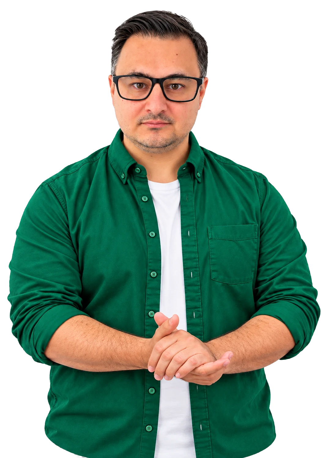 Papp Rudolf zöld ingben